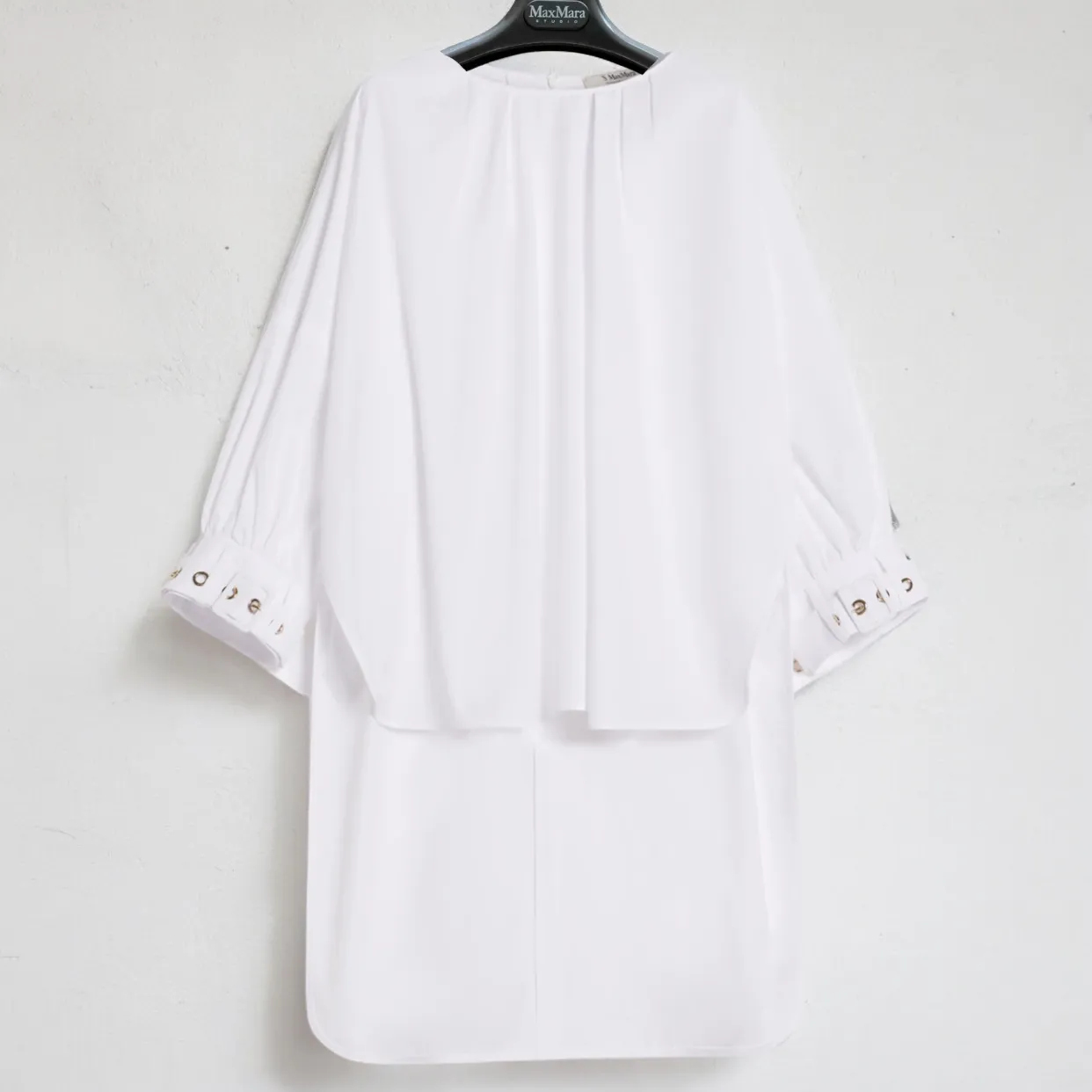 S Max Mara  |Cropped Plain Cotton Office Style Oversized Elegant Style