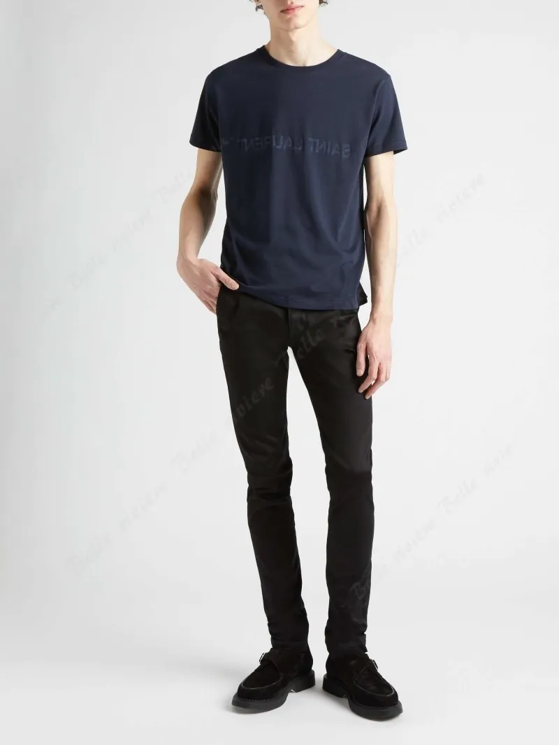 Saint Laurent  |Crew Neck Unisex Street Style Cotton Short Sleeves Oversized