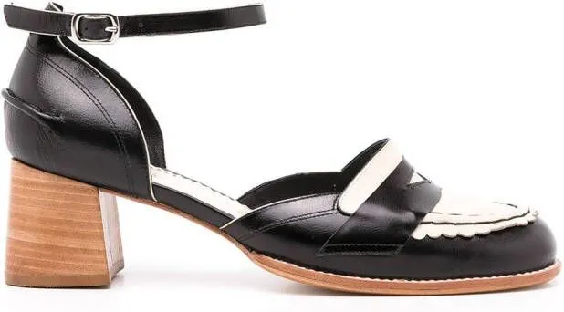 Sarah Chofakian round-toe leather sandals Black