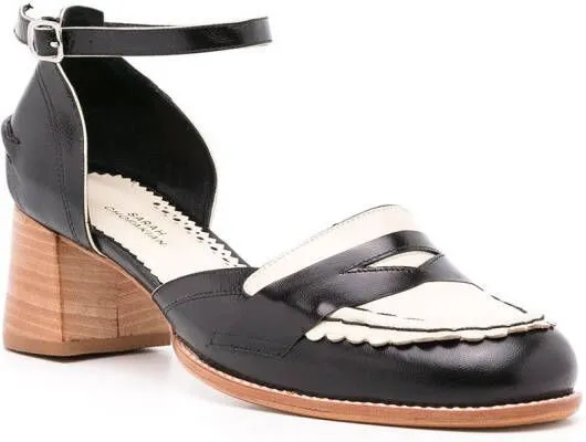 Sarah Chofakian round-toe leather sandals Black