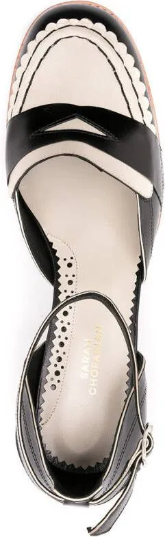 Sarah Chofakian round-toe leather sandals Black