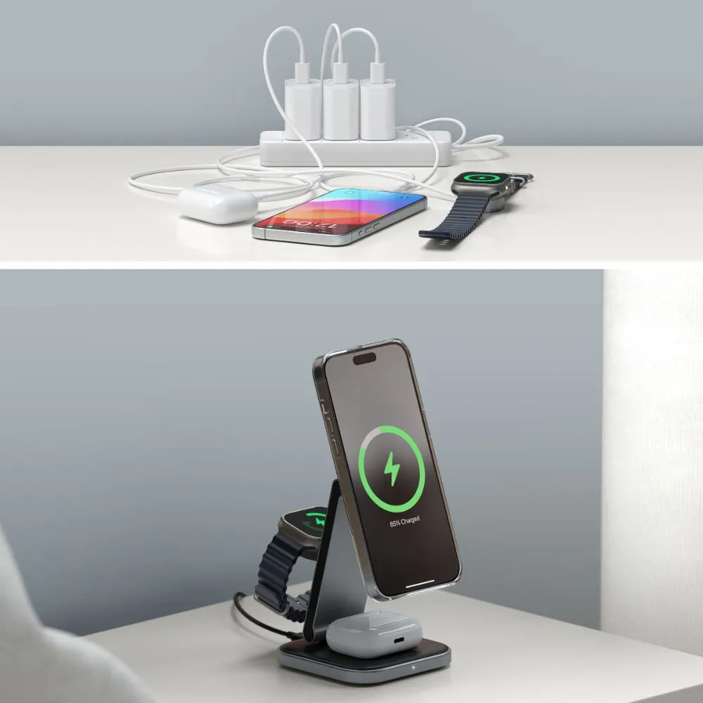 Satechi 3-in-1 Foldable Qi2 Wireless Charging Stand