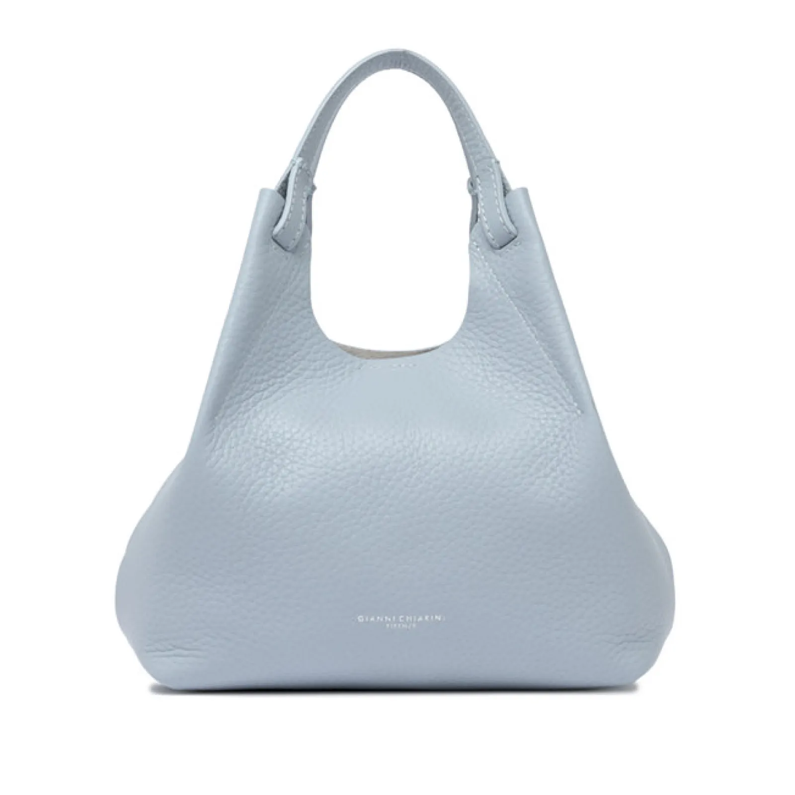 Shopper piccola in pelle azzurro cielo