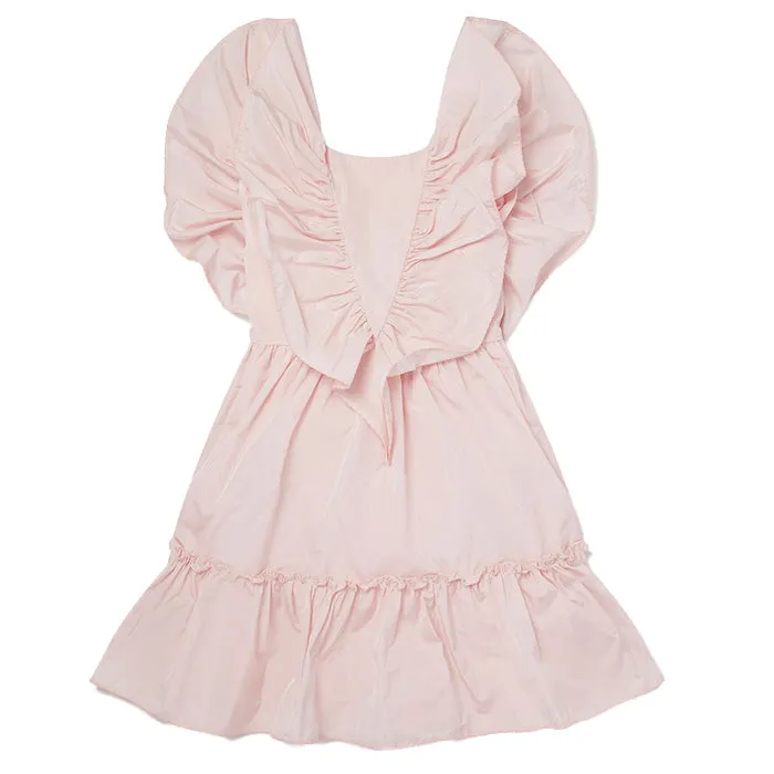 Stella McCartney Ceremony Child Ruffle Taffeta Belted Dress Pink