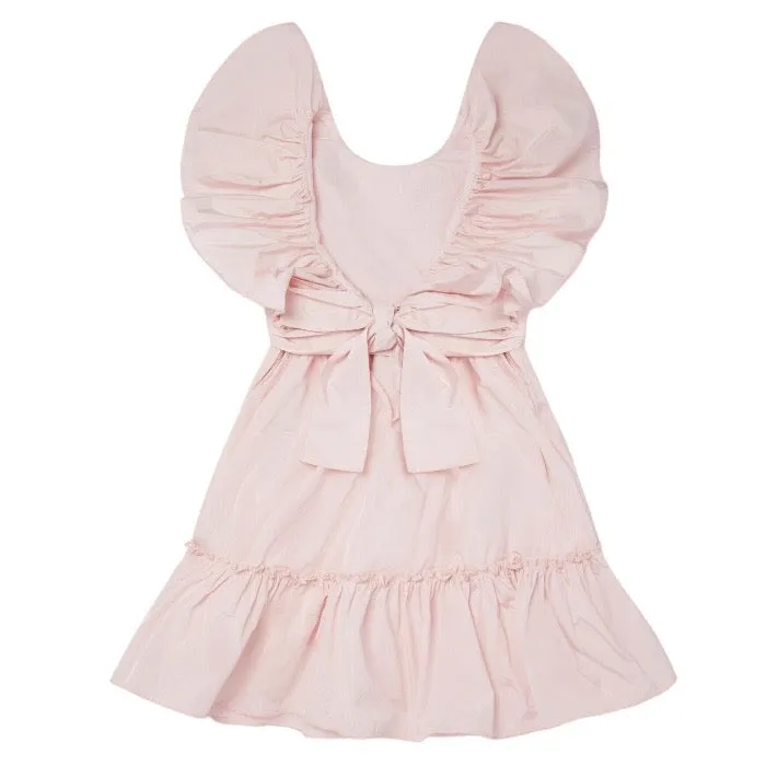 Stella McCartney Ceremony Child Ruffle Taffeta Belted Dress Pink