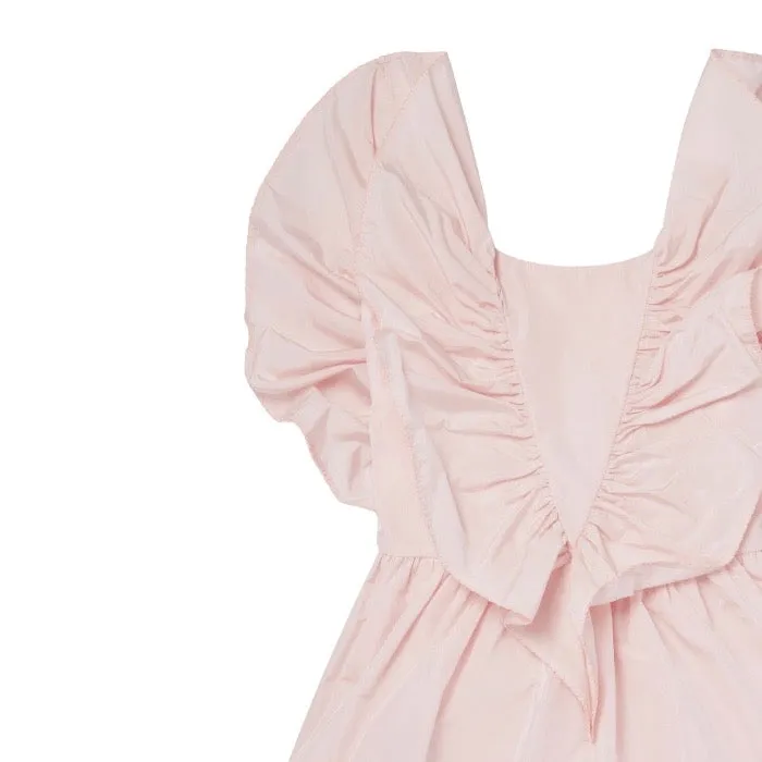 Stella McCartney Ceremony Child Ruffle Taffeta Belted Dress Pink