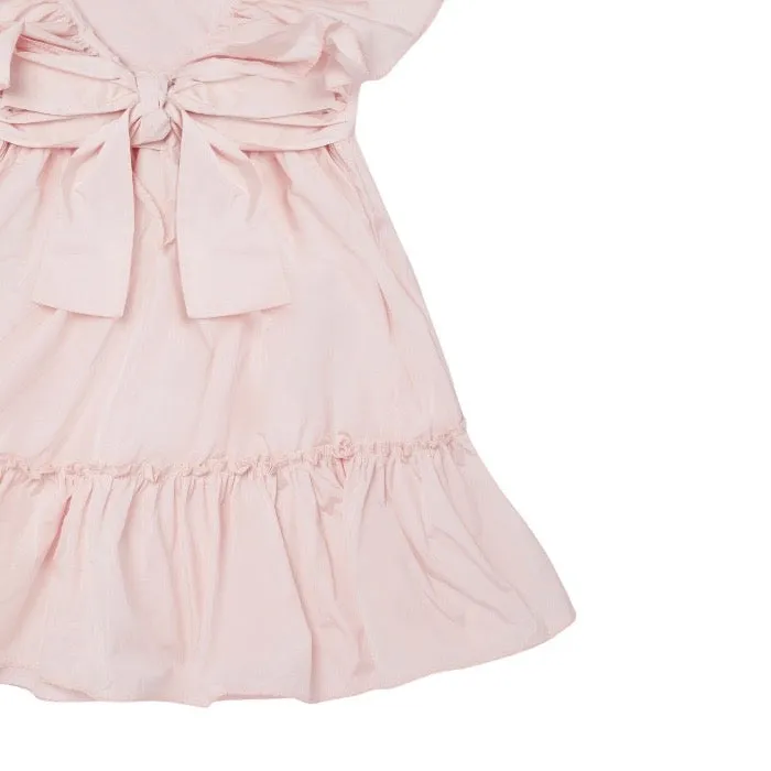 Stella McCartney Ceremony Child Ruffle Taffeta Belted Dress Pink