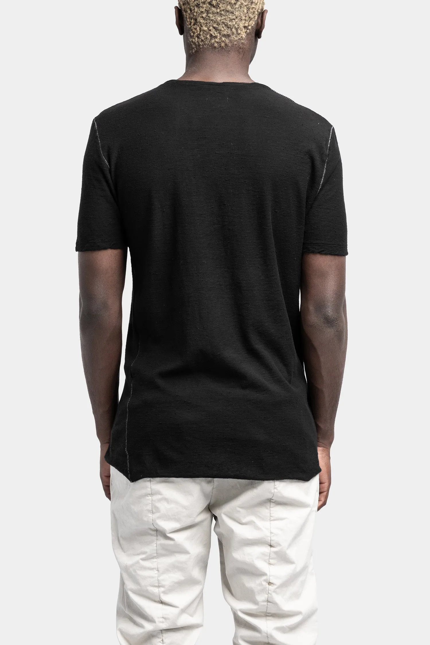 Structured cotton scar stitch tee