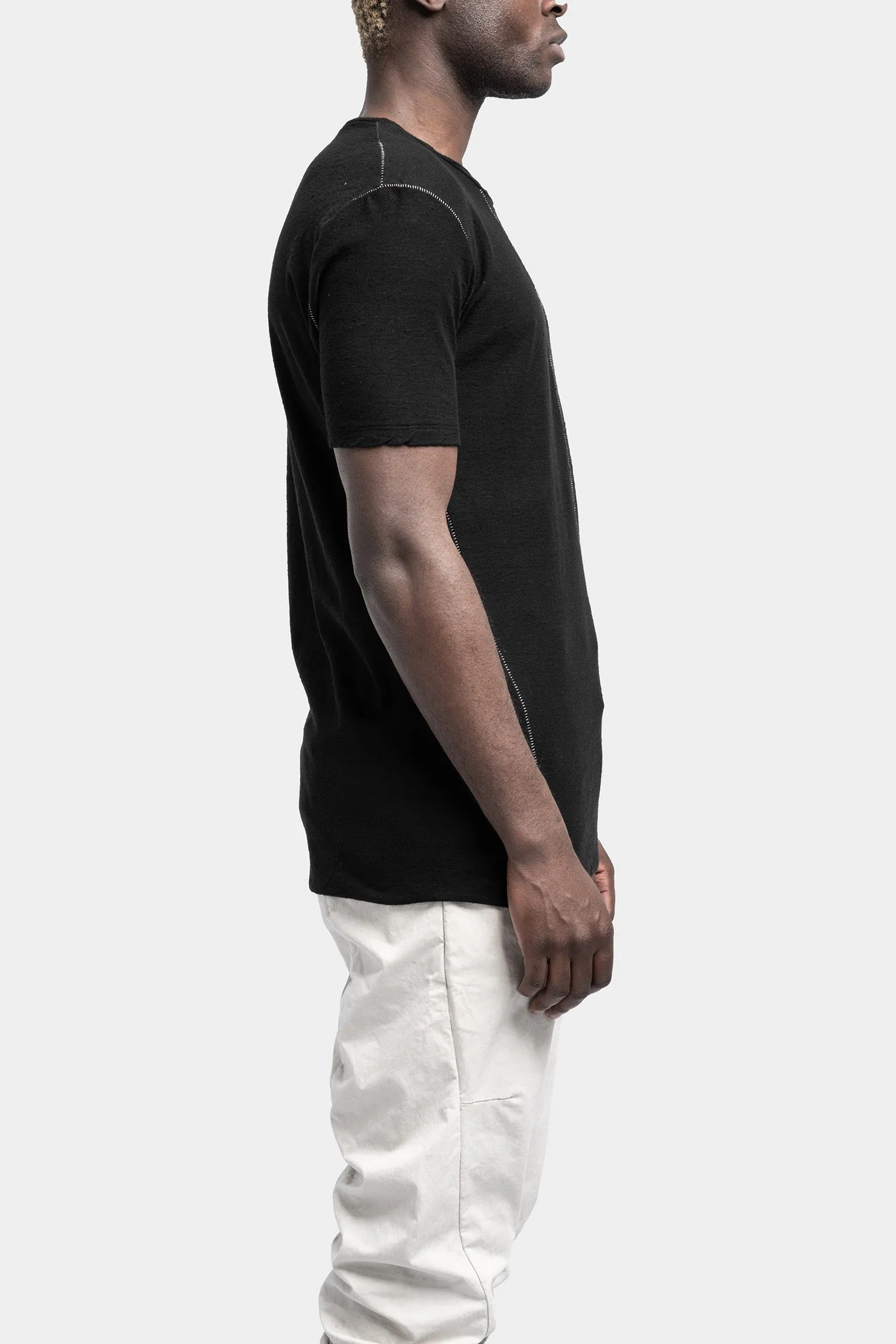 Structured cotton scar stitch tee