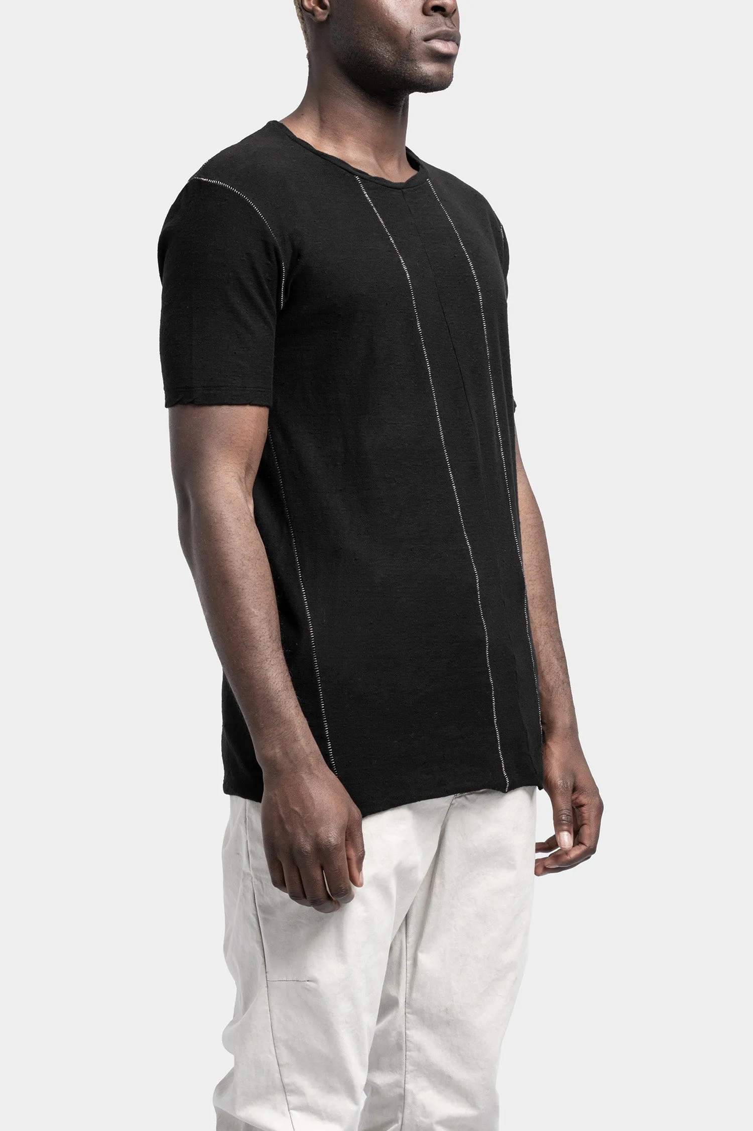 Structured cotton scar stitch tee