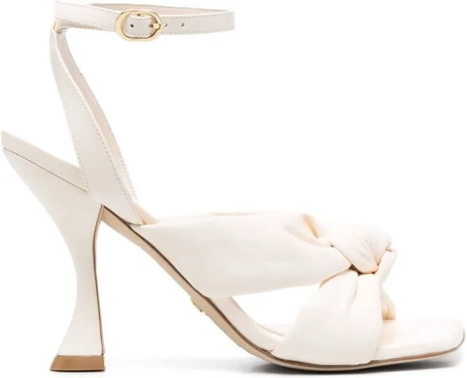 Stuart Weitzman knot-detail leather sandals White