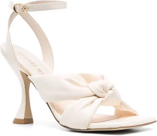 Stuart Weitzman knot-detail leather sandals White