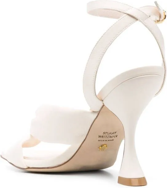 Stuart Weitzman knot-detail leather sandals White