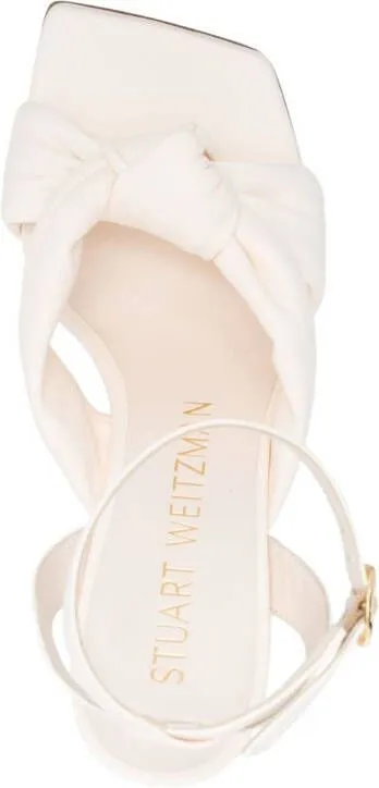 Stuart Weitzman knot-detail leather sandals White