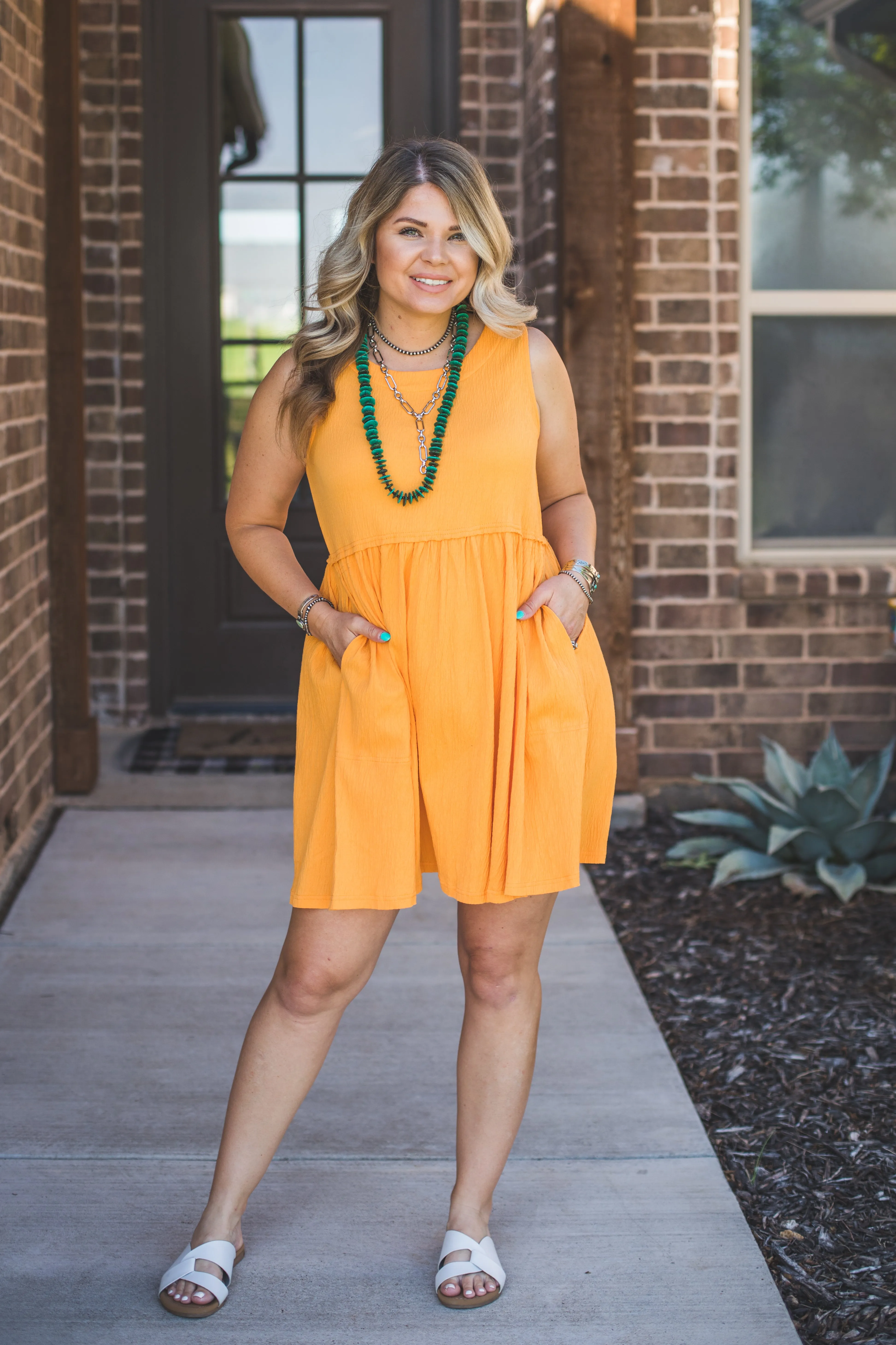 Tangerine Babydoll Dress