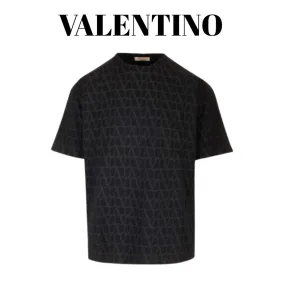 VALENTINO  |Crew Neck Cotton Short Sleeves Oversized Logo Luxury