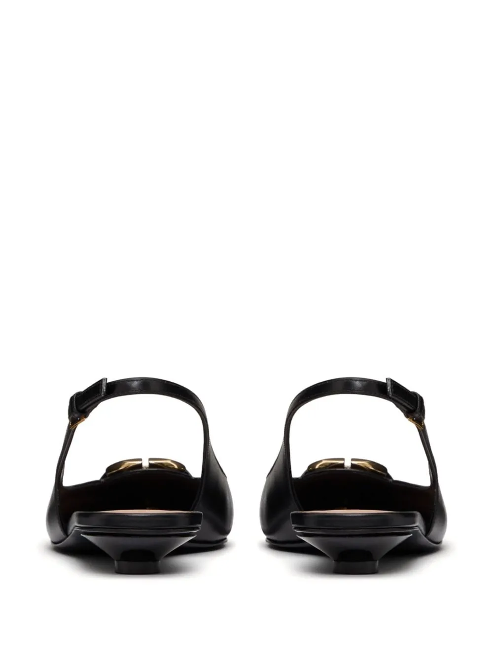 VALENTINO GARAVANI Black Leather Slingback Ballet Flats for Women - SS24 Collection