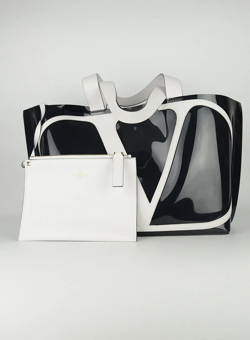 Valentino Shopper in PVC Nera