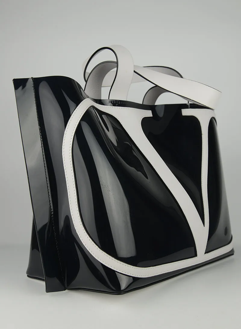 Valentino Shopper in PVC Nera