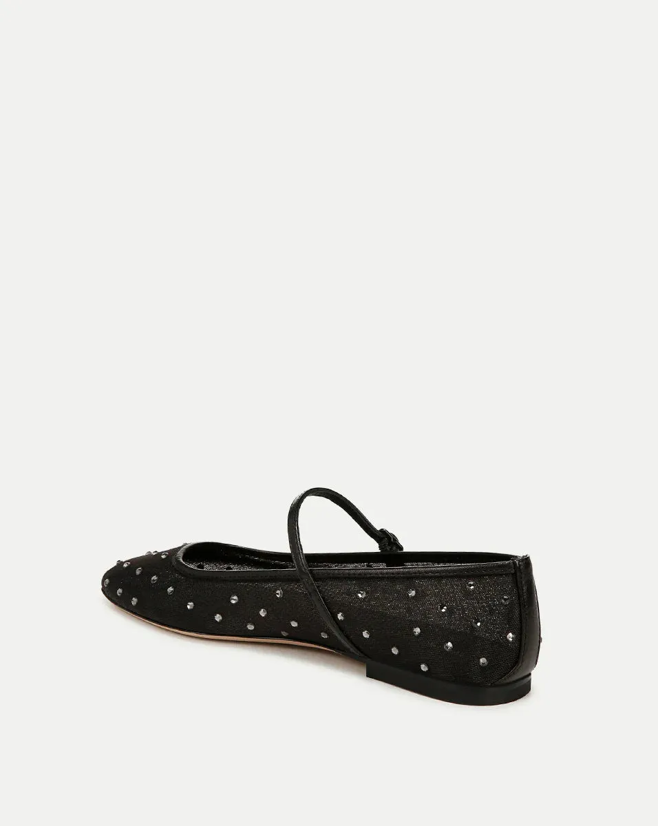 Veronica Beard Ellie Mesh Flat in Black Diamond