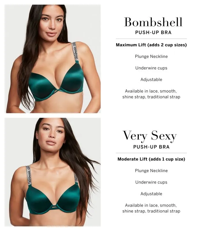 Victoria's Secret Bombshell Sexy Strap Push Up Bra, Add 2 Cups, Plunge Neckline, Bras for Women, Very Sexy Collection, Animal (3