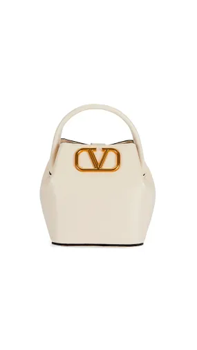 Vlogo Signature Mini Nappa Bucket Bag - White