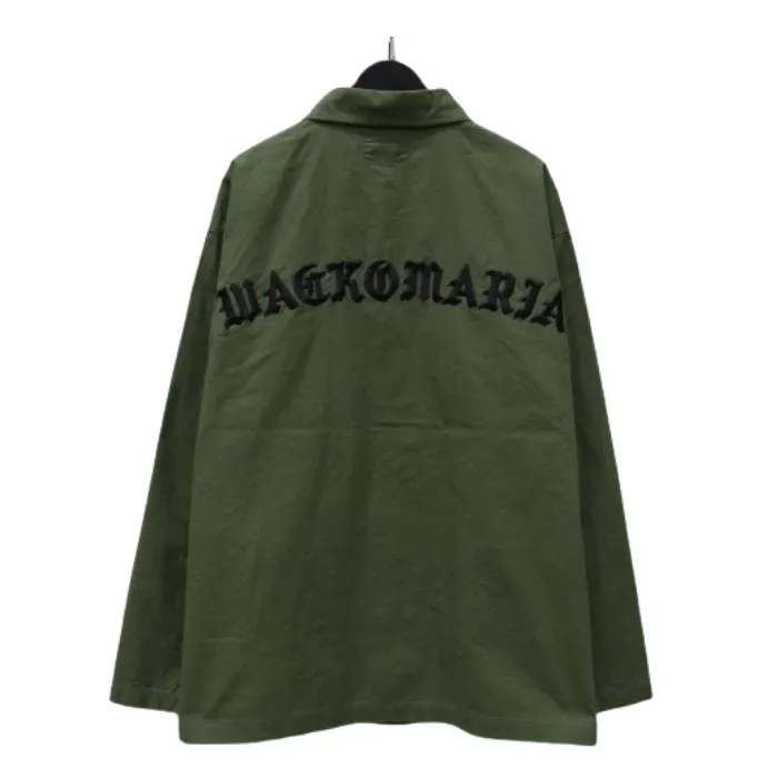 WACKO MARIA  |Street Style Long Sleeves Plain Cotton Oversized Logo Shirts