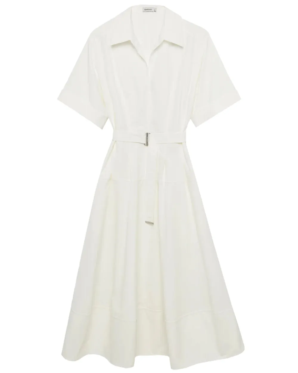 White Belted Deanna Midi Dress