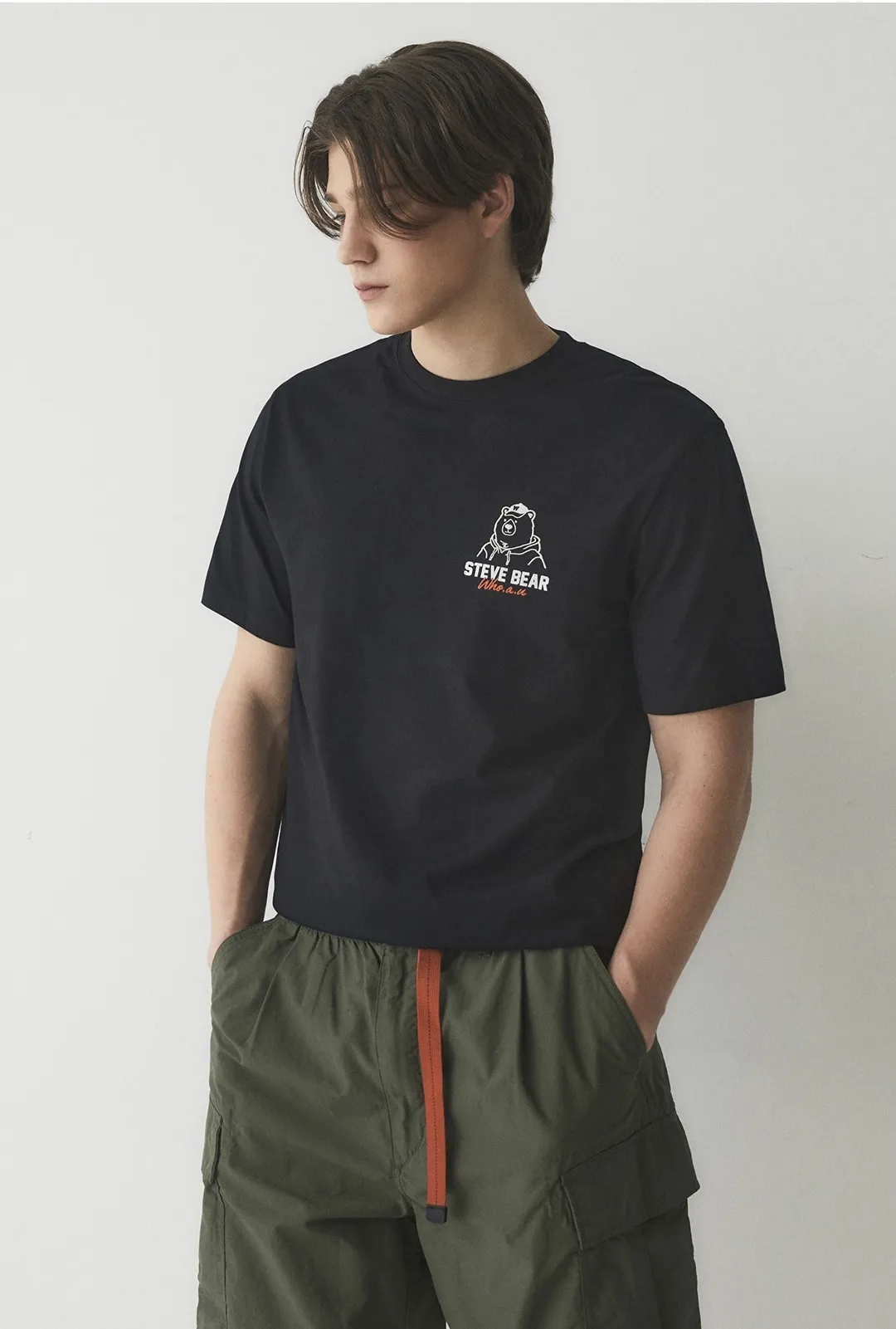 WHO.A.U  |Unisex Blended Fabrics Street Style U-Neck Plain Cotton