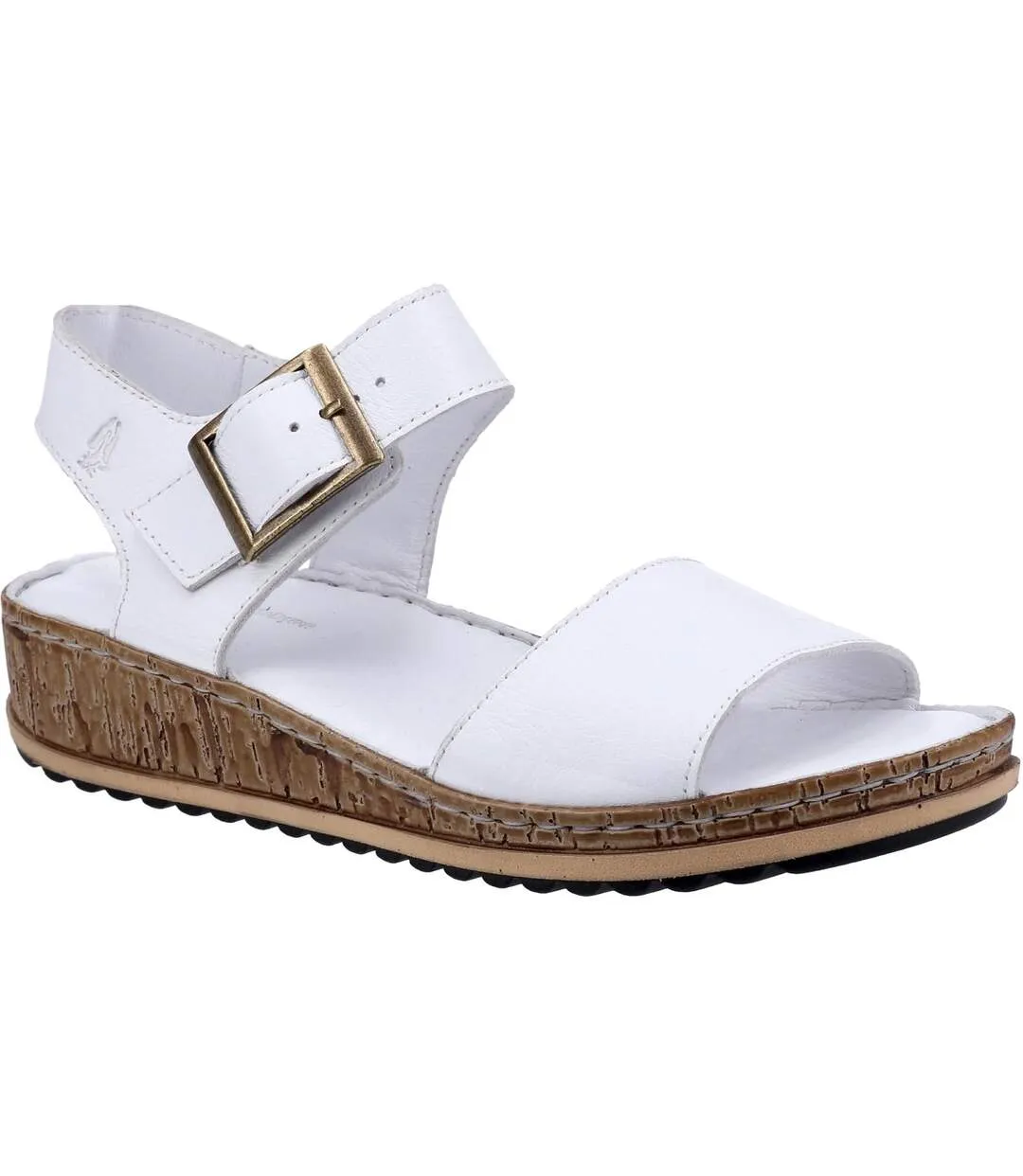 Womens/ladies ellie leather sandals white Hush Puppies