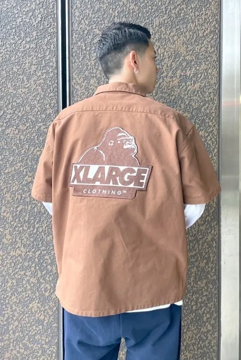 X-Large  |Unisex Street Style Plain Oversized Logo Shirts