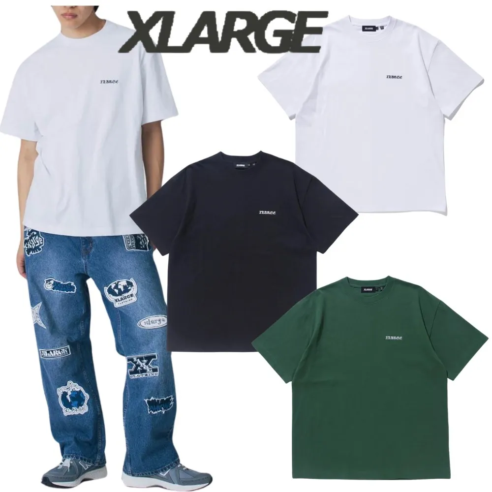 X-Large  |Unisex Street Style U-Neck Plain Cotton Short Sleeves