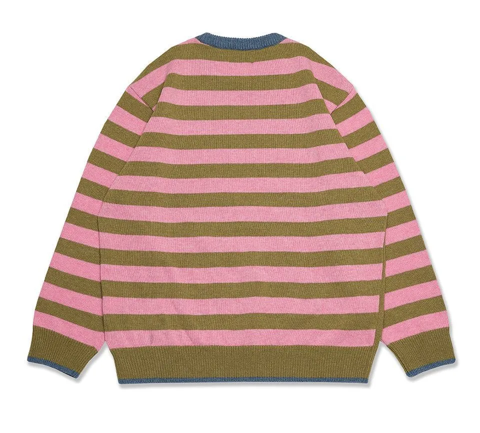 YOUTHBATH  |Stripes Unisex Street Style Bi-color Long Sleeves Oversized